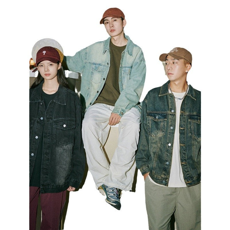 Oversize Washed-out Vintage High Street Couple Jacket