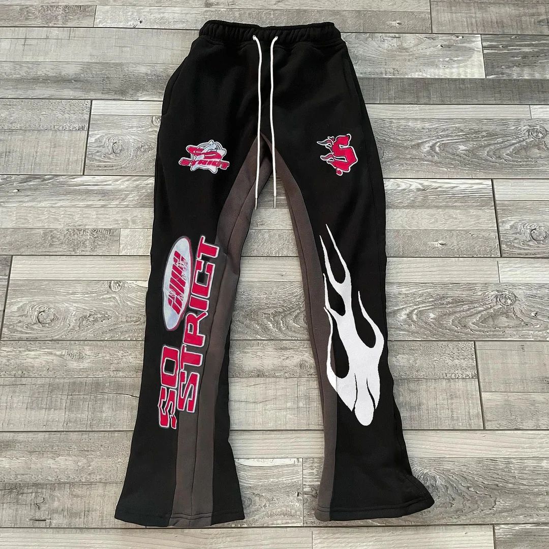 3D Printing Fashion Loose Casual Bell-bottom Pants