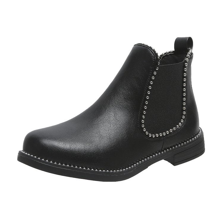 Women's British Style Autumn Small Boots With Thick Heel