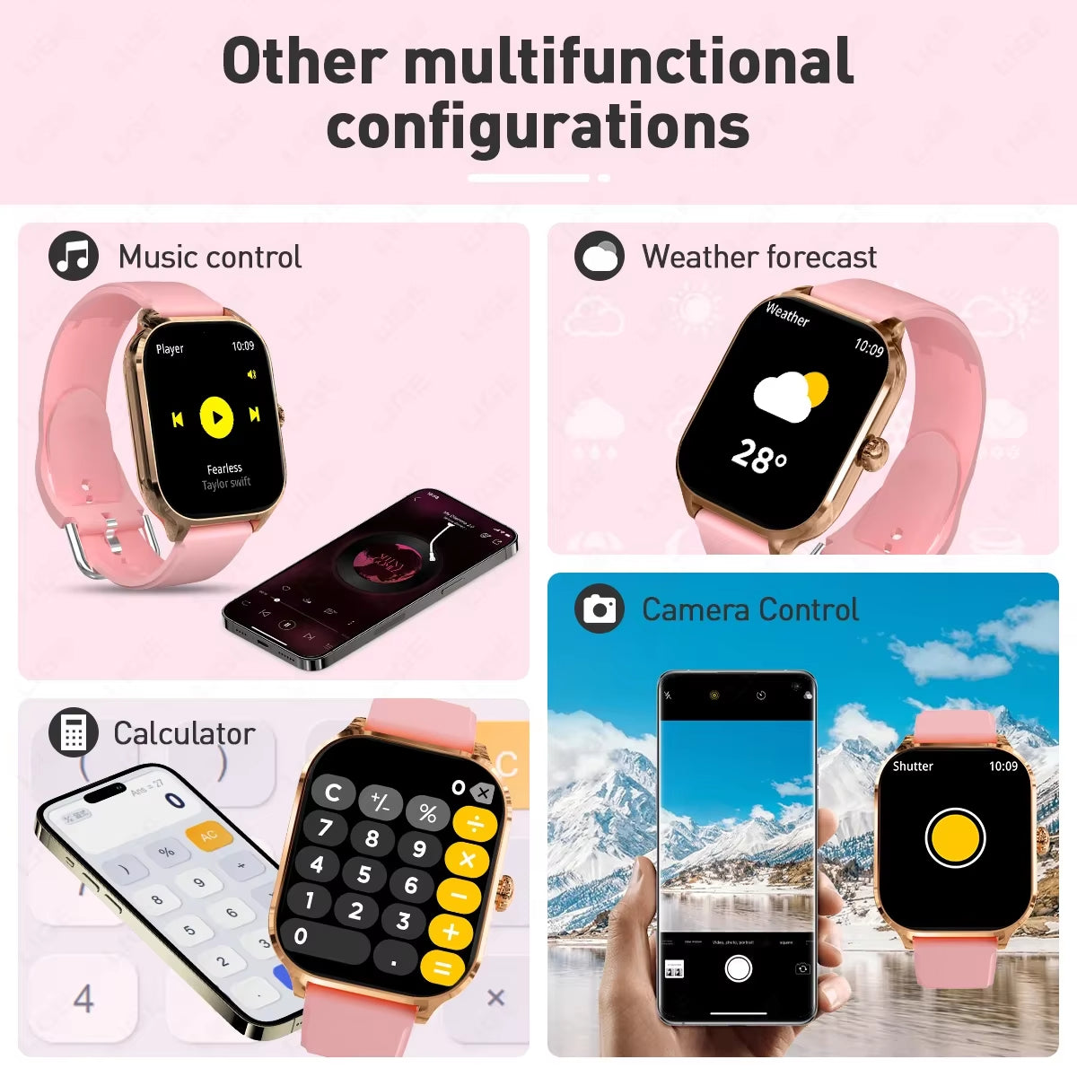 2025 New Fashion Smart Watch Heart Rate Monitor Sports Fitness Watch Waterproof Voice Calling Smart Watch for Huawei Xiaomi