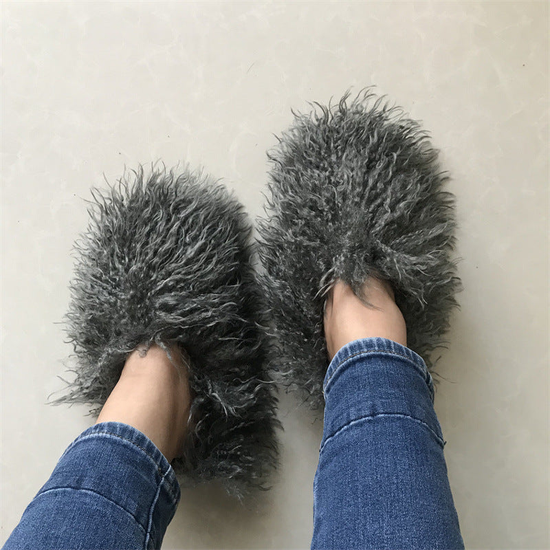 Imitation Tan Sheep Maomao Warm Women's Cotton Slippers Snow Boots