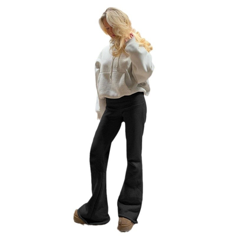 Printed Trendy Long-Sleeve T-Shirt And Flared Pants Set Casual Two-Piece Outfit