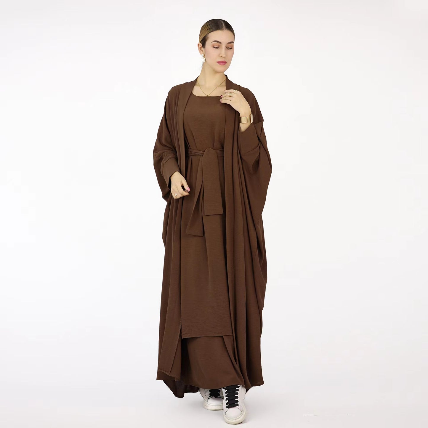 Ethnic Style Solid Color Two Piece Dress