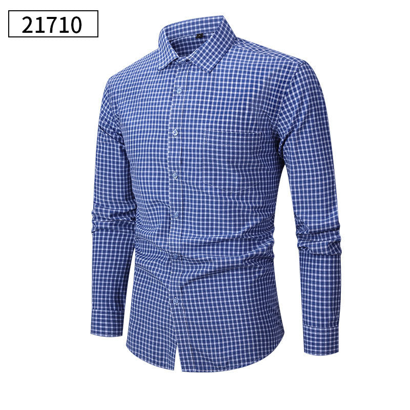Men's Thin Flowy Plaid Shirts For Summer And Autumn