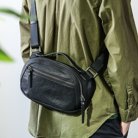 Herre Retro Casual Skulder Crossbody Taske i Læder