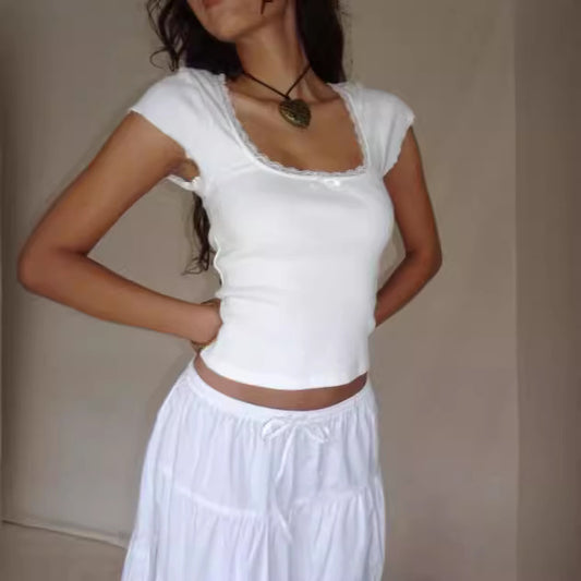 Women's Thread Outer Wear Solid Color Simple Short Sleeve