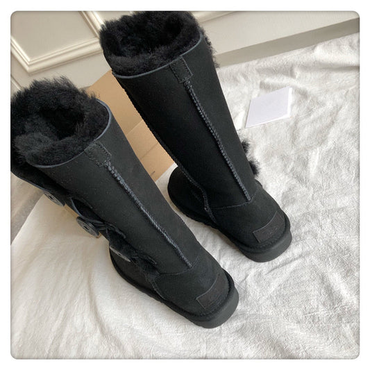 Sheepskin Wool Integrated Women's High Tube Plush