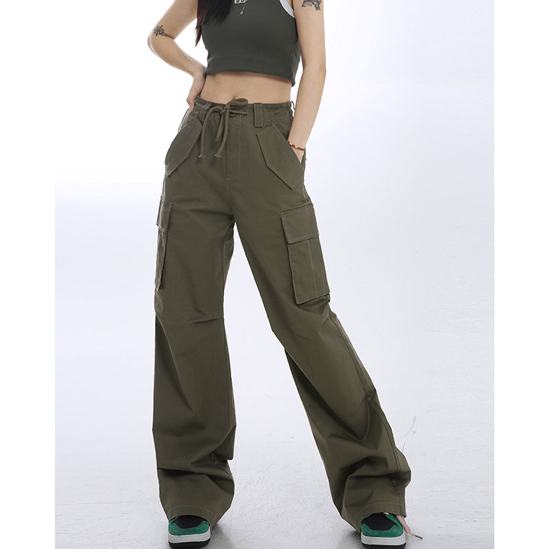 Women's Summer High-waisted Slim Straight-leg Wide-leg Drapey Mopping Pants