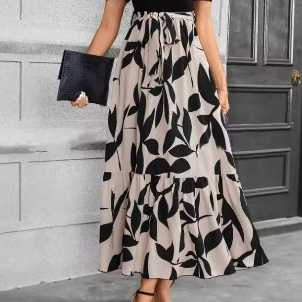 Womens SpringSummer Bestseller Floral Print Crew Neck Dress