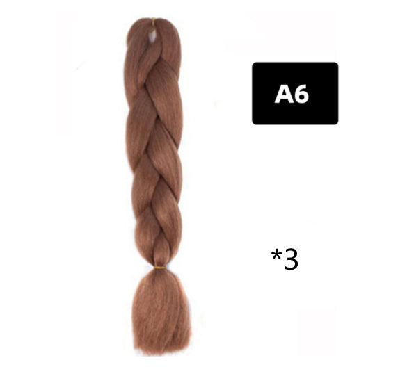 Color Big Braid African Chemical Fiber High Temperature Silk Wig Gradient
