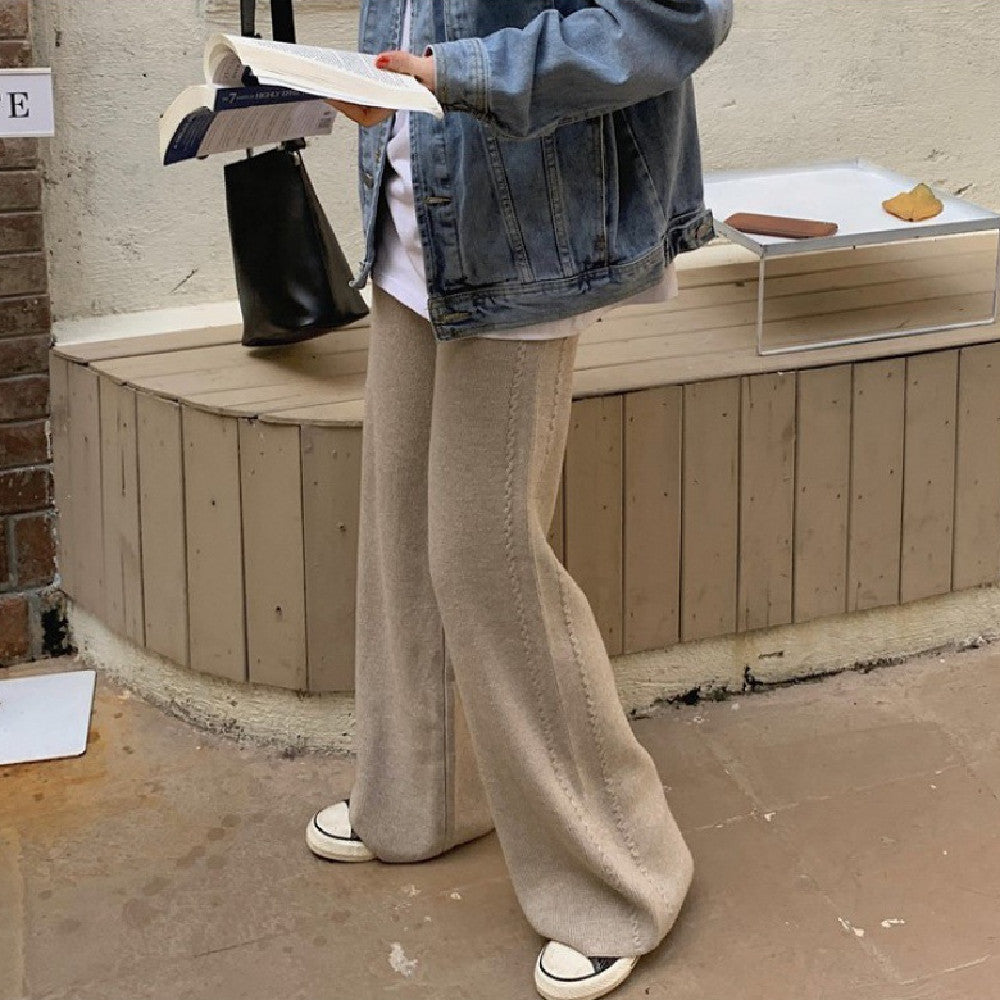 Women's Twist-covering Knitted Wide-leg Pants