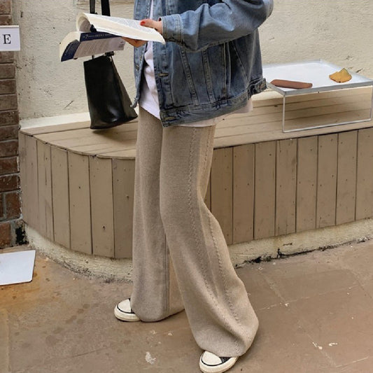 Women's Twist-covering Knitted Wide-leg Pants
