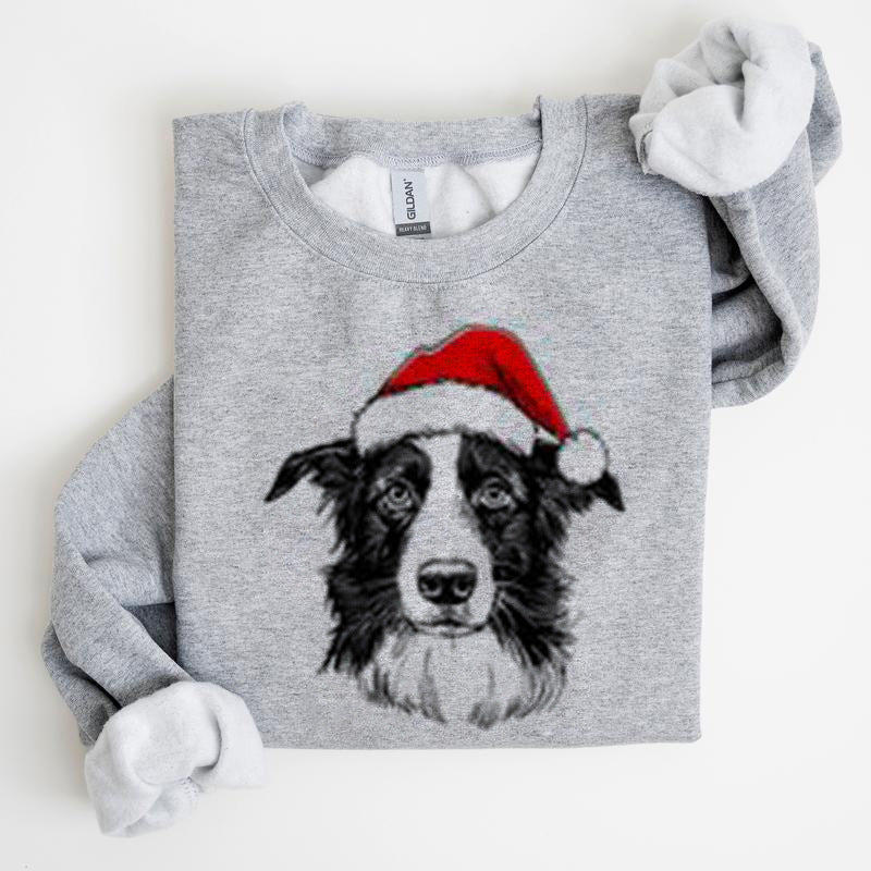 Julehvalpemotiv Polyester Rundhalset Sweatshirt Unisex