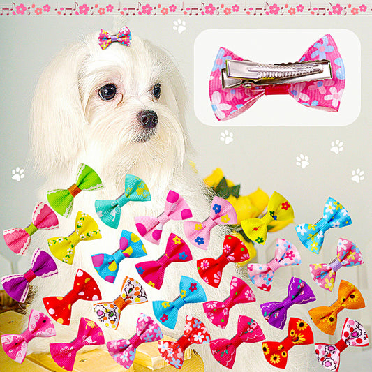 Pet Hairpin Headwear Dog Cat Ornaments Bow Headflower