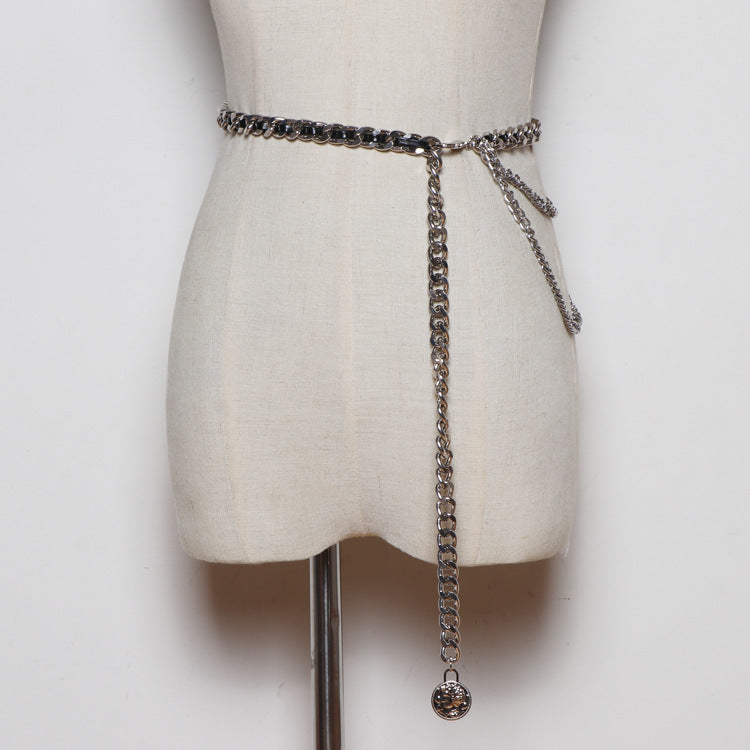 Korean Version Of All-match Waist Rope Metal Braided Waist Chain Female Thin Belt Decoration