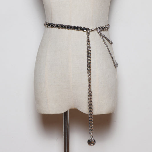 Korean Version Of All-match Waist Rope Metal Braided Waist Chain Female Thin Belt Decoration
