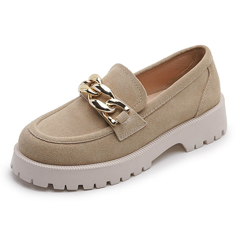 Women's Leather Slip-on Platform Loafers