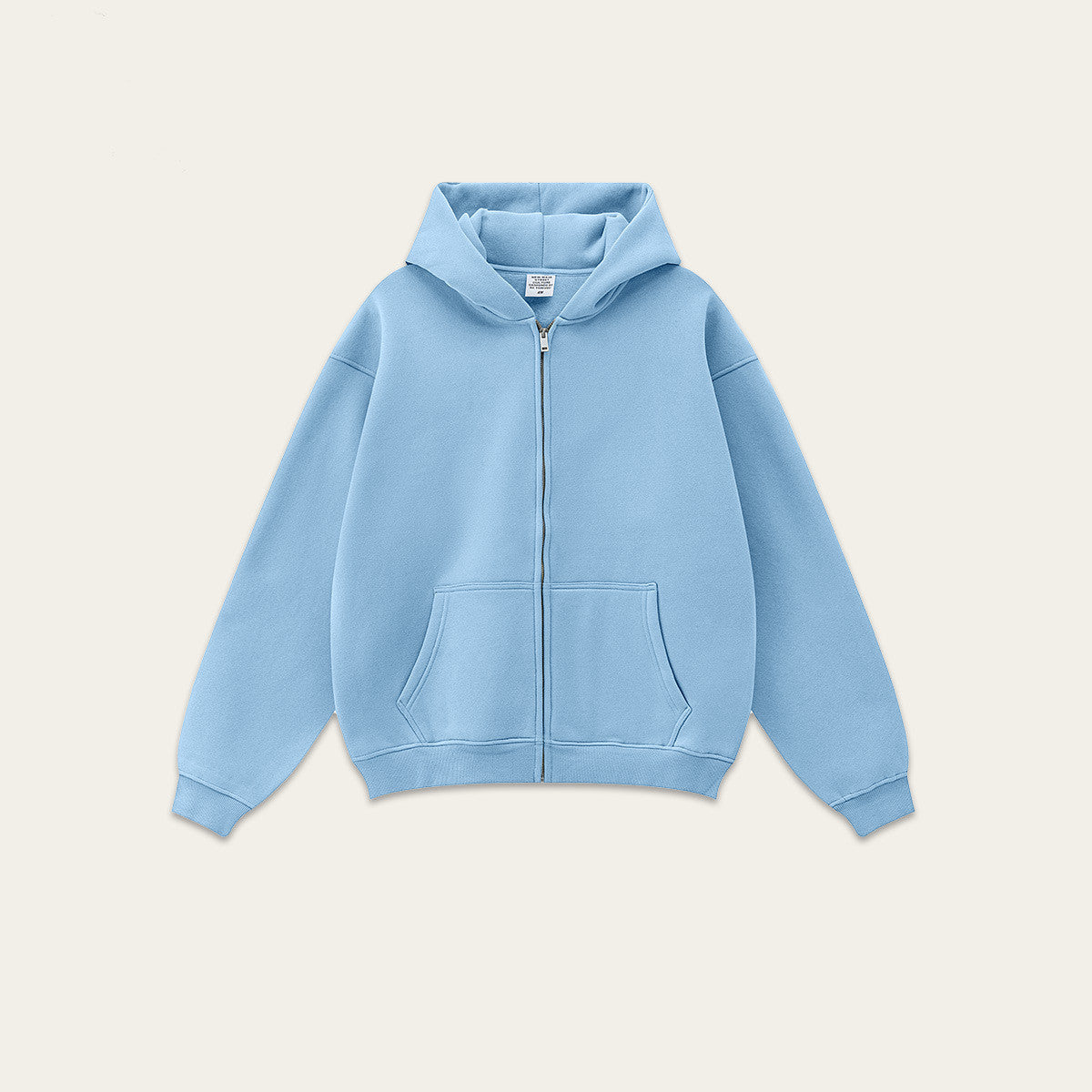 Efterår Fleece Ensfarvet Hættetrøje Afslappet Løs Cardigan Sportsbukser