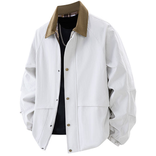 Men's Coat Plus Size Loose Jacket All-matching Lapel Top