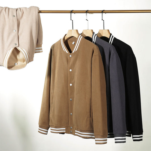 Menswear Corduroy Japanese Baseball Jacket