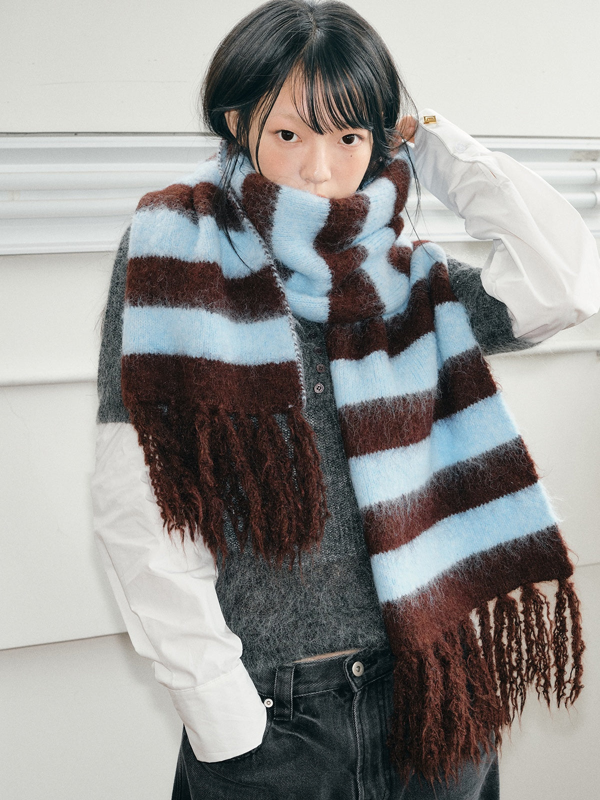 New Winter Warm Striped Scarf