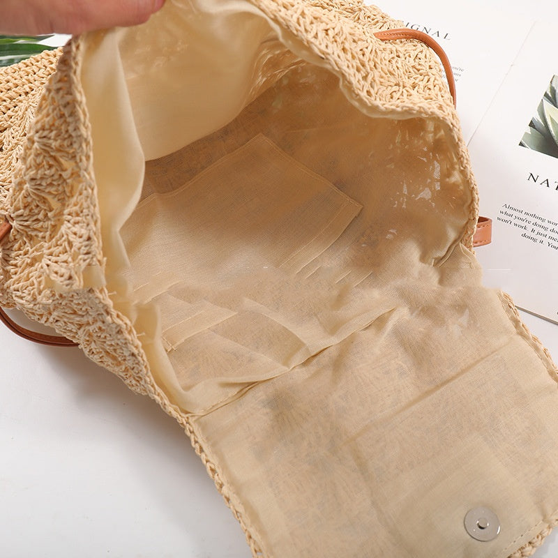 Backpack Straw Casual Beach Straw Bag