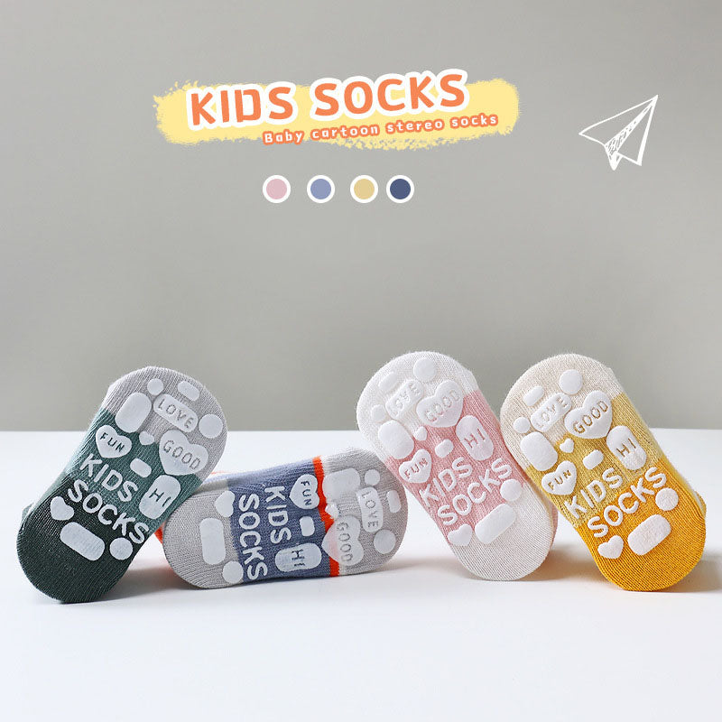 Baby's Three-dimensional Glue Anti-stripping Low-top Boat Socks