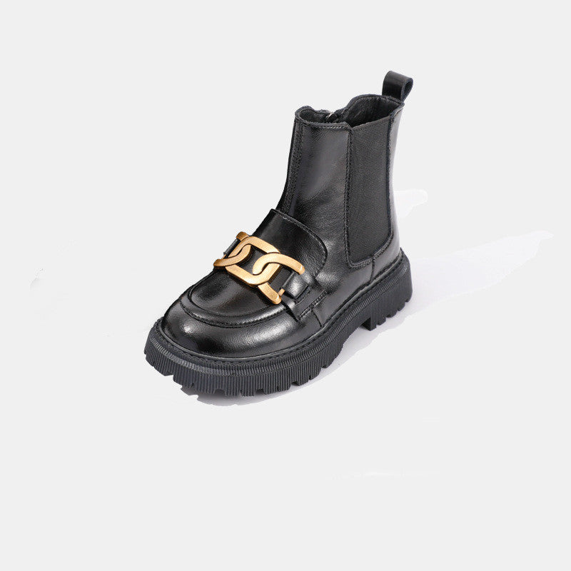 Children's Leather Short Martin Boots