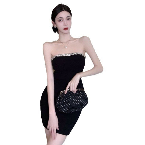 Retro Chic Sheath Off-shoulder Little Black Dress For Women