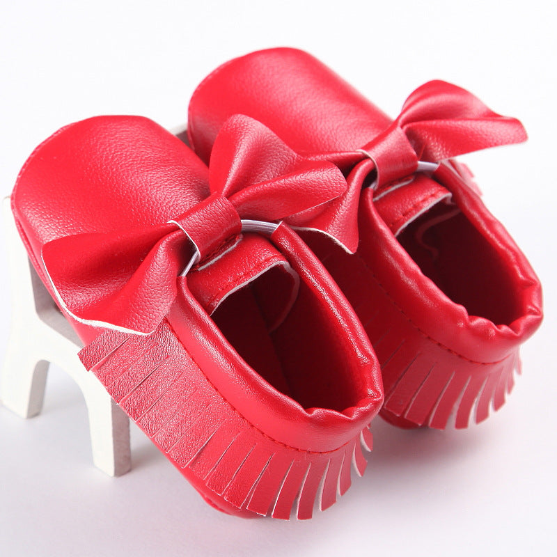 Spring And Autumn New 0-1 Years Old Boys And Girls Baby Shoes Tassel Pu Bottom Non-slip Casual Baby Shoes