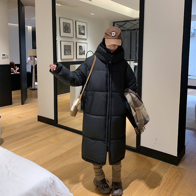 Women's Long Loose Thickening Keep Warm Hooded Cotton-padded Coat