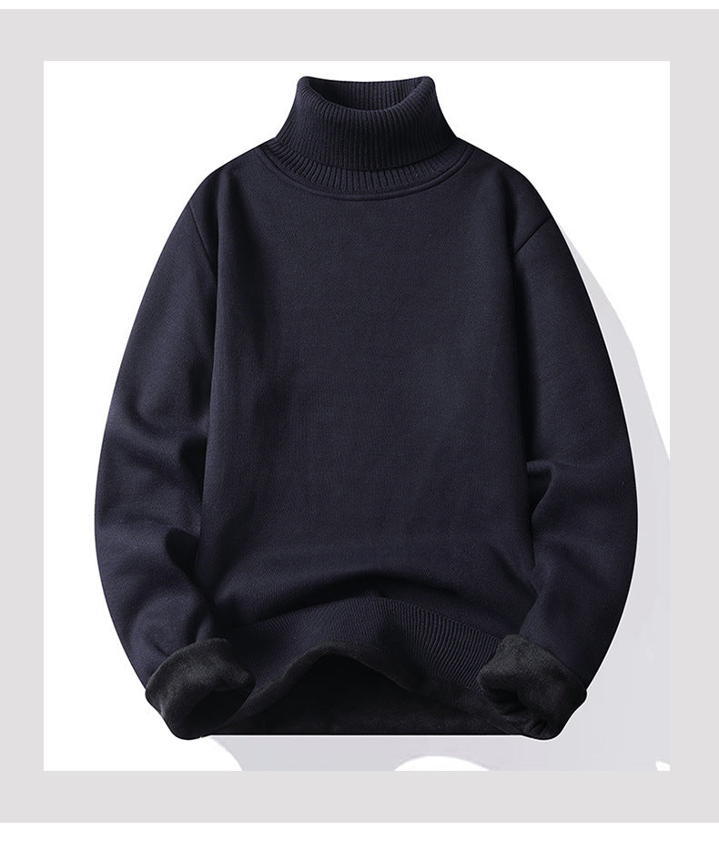 High-neck Men's Sweater Bottoming Plush
