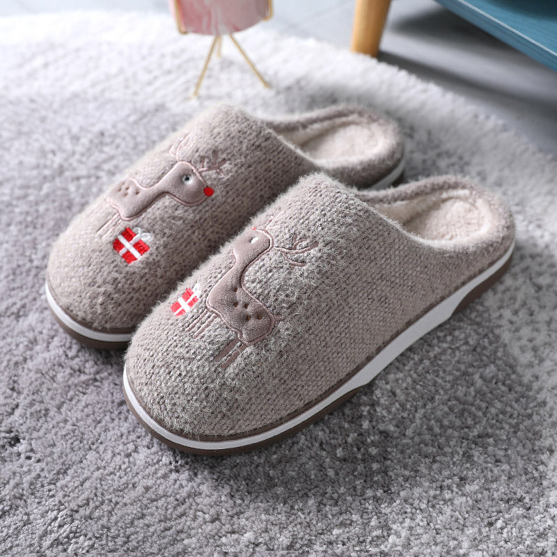 Cute Couples Home Autumn And Winter Plush Dormitory Non-slip Warm Household Slippers