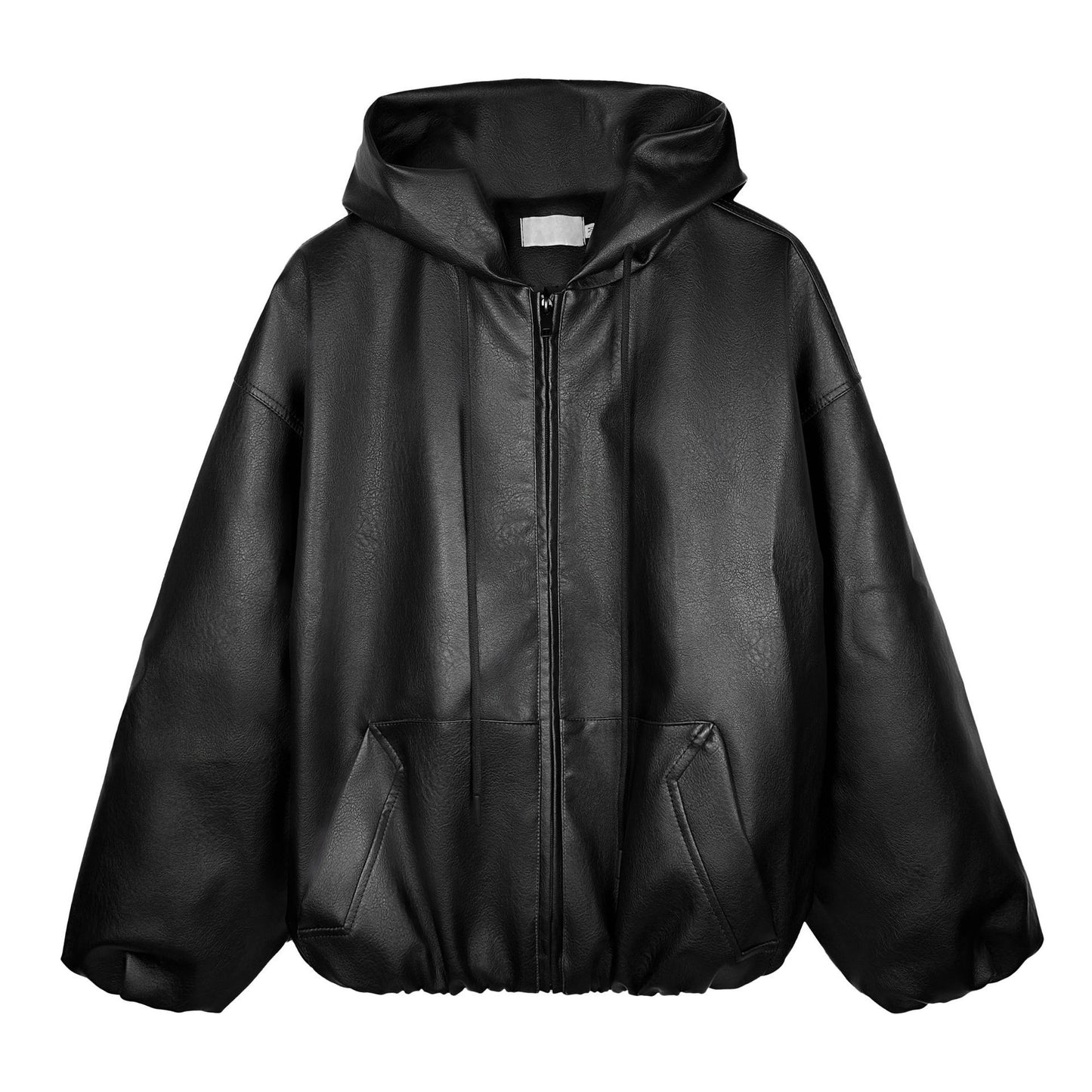 Street Visitor Black Short Pu Leather Coat Men