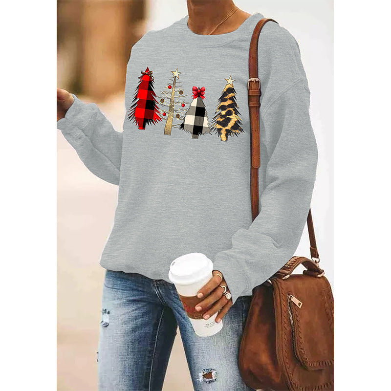 Women's Round Neck Long Sleeve Sweater Christmas