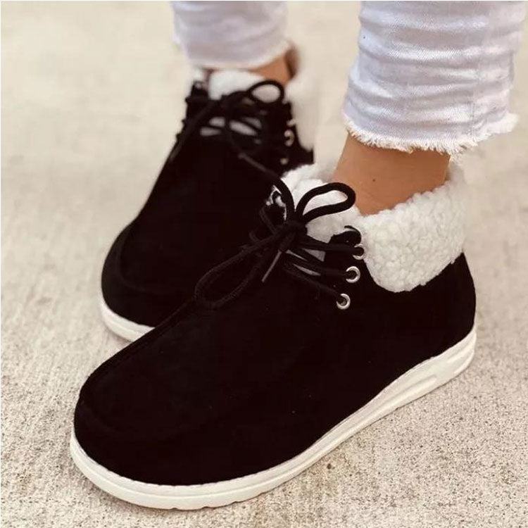 Round Toe Grey Even Size Everyday Solid Colour Spot Cotton Shoes