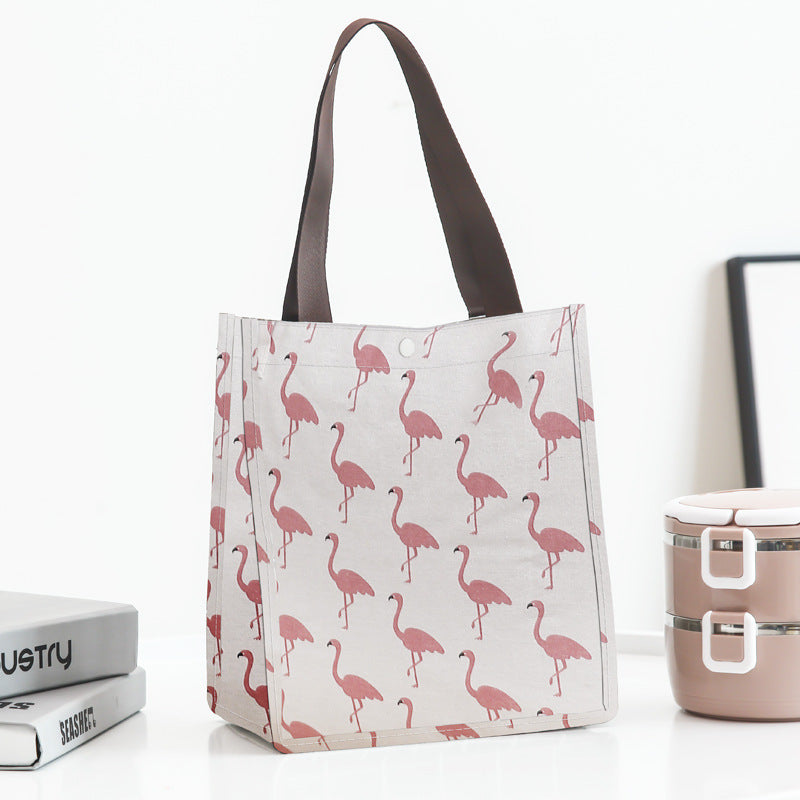 Korean Version Printed Canvas Cotton Bag Convenient Folding Handbag