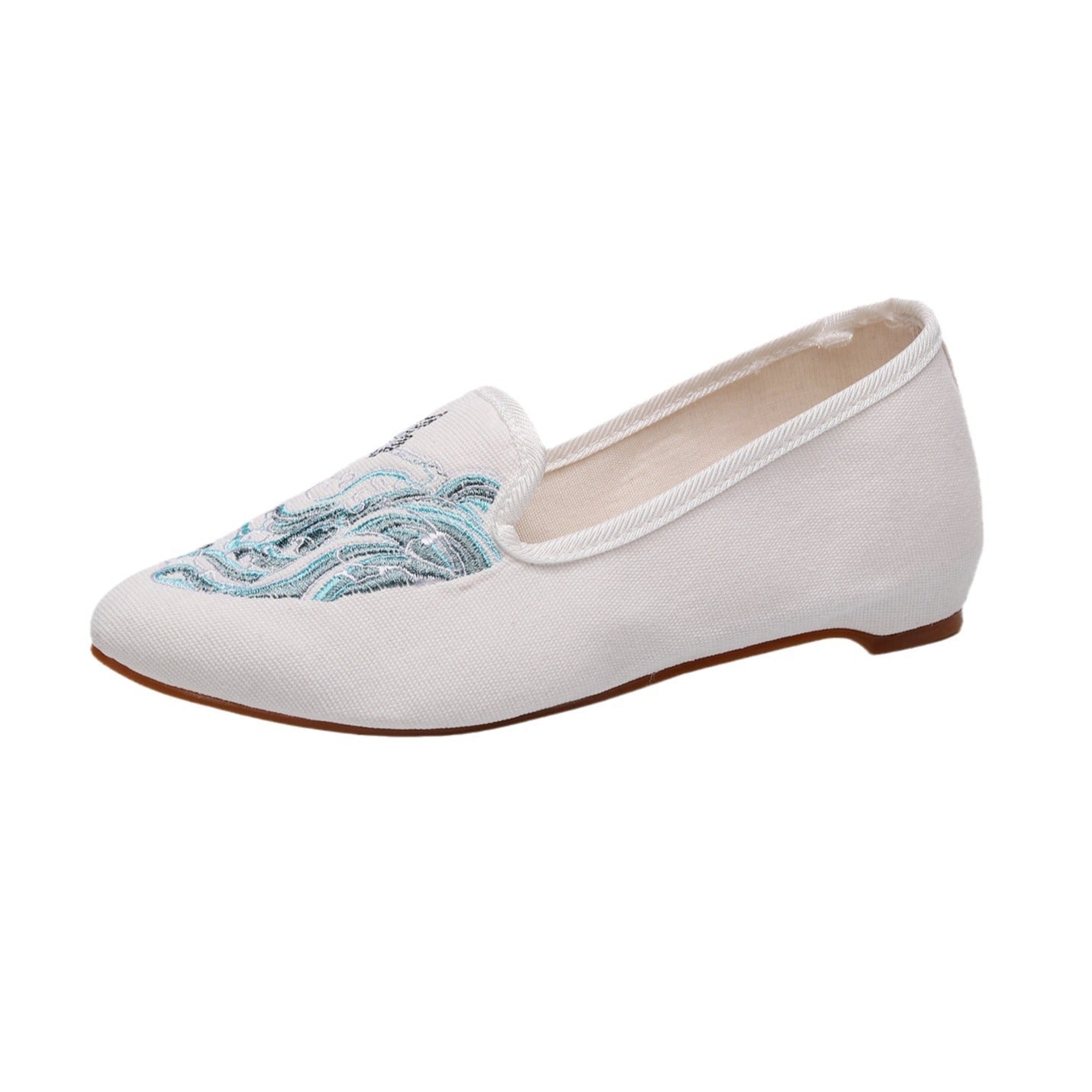 Antique Stylish Low Heel Women's Shoes Crane HAILANG Canvas Embroidered Cotton Shoes