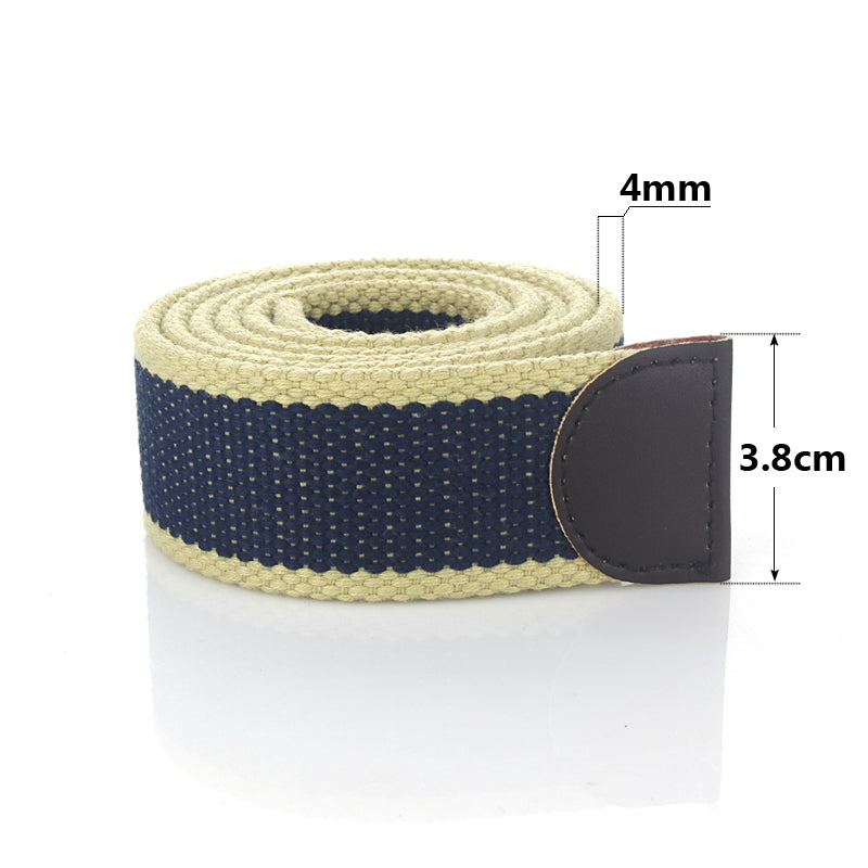 Men's Casual Tiger Head Automatic Buckle Canvas Belt