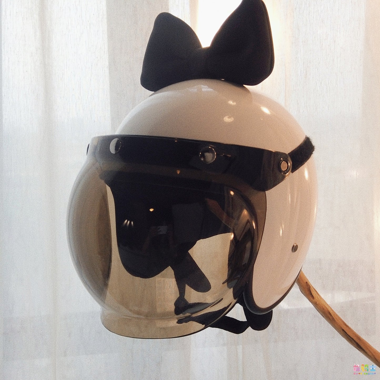 Motorcycle Helmet Ornaments Space Cotton Bow Cute Girl