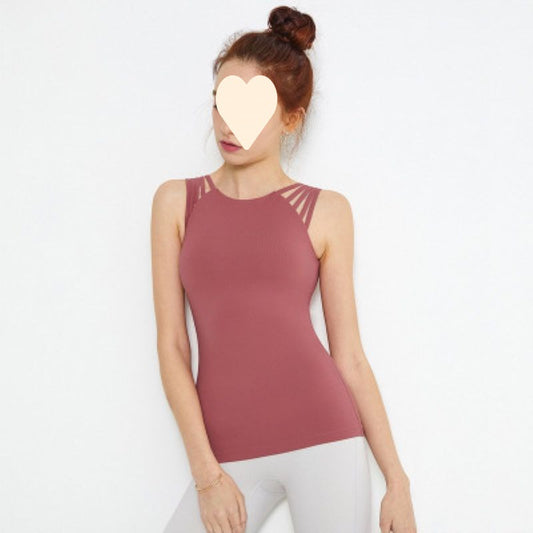Elastic Slimming Yoga Jacket Vest Women's Sexy Multi-shoulder