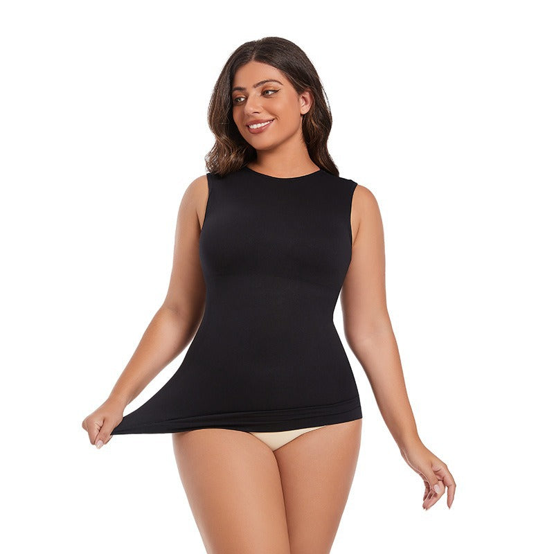 Women's Sleeveless Round Neck Slim Fit Skinny Body Shaping Top