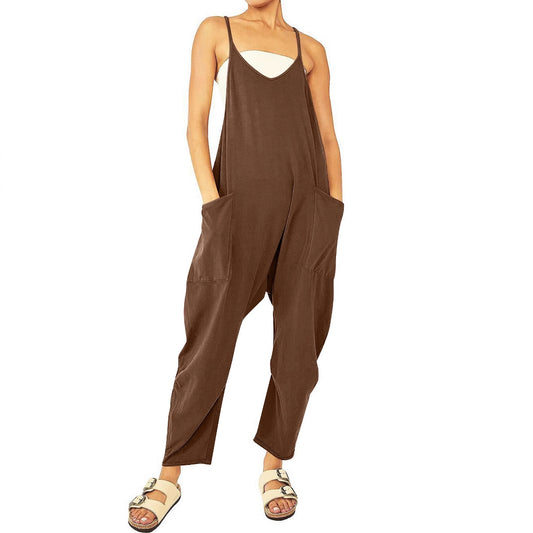 Plus-size Casual Knitted Overalls With Suspenders