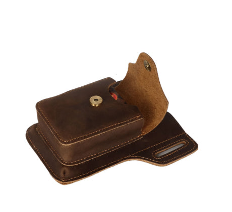 Sports running mobile phone storage waist bag leather