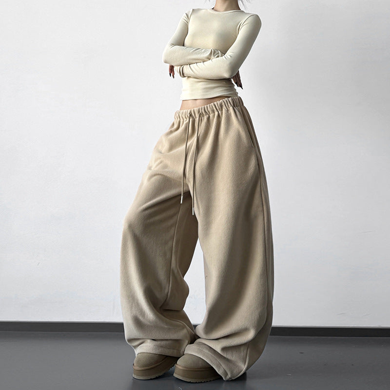 High-Waisted Slimming Straight-Leg Wide-Leg Sweatpants For Women