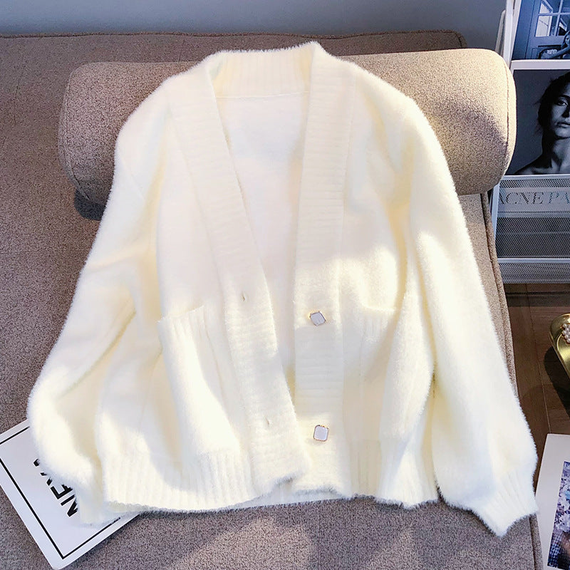 Spring And Autumn Furry Knitted Sweater