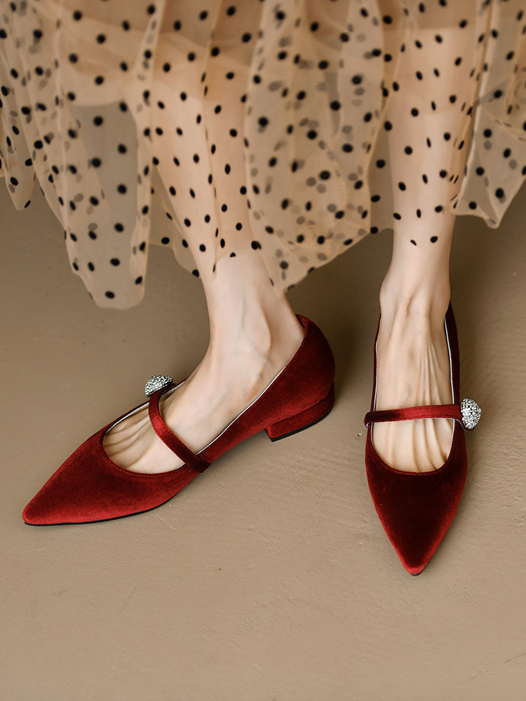 Retro Slip-on Chunky Hæl Lavhælede Mary Janes