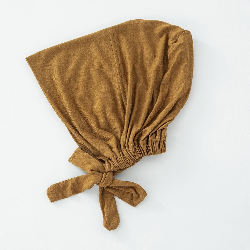 Women's Fashion Solid Color Lace-up Bottoming Hood