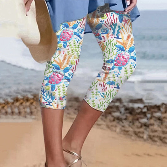 Ladies Fashion New 3d Printed Beach Yoga Pants