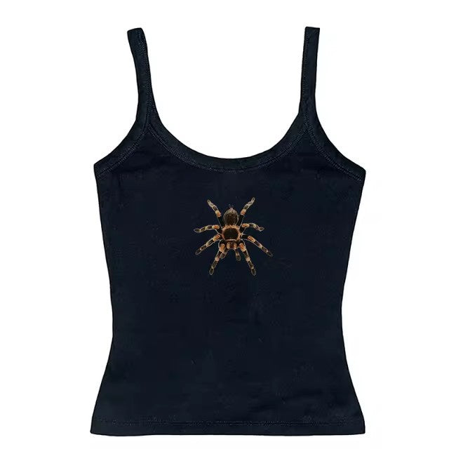 Cute Spider Print Pattern Lace White Lace American Style